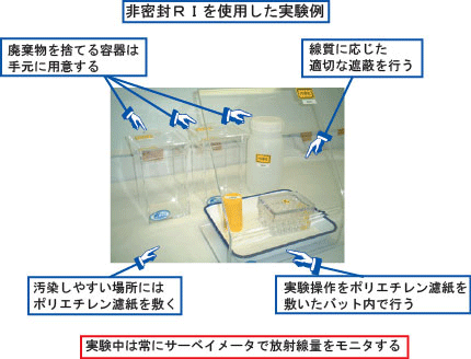 非密封RIを使用した実験例